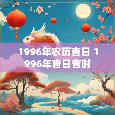 1996年农历吉日 1996年吉日吉时