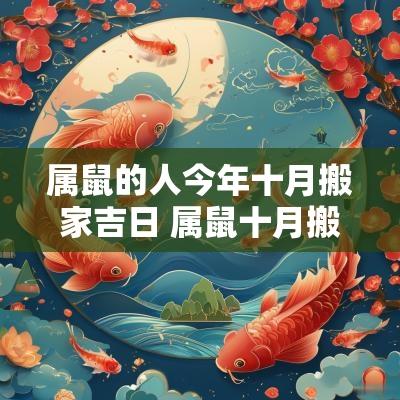 属鼠的人今年十月搬家吉日 属鼠十月搬家的吉日