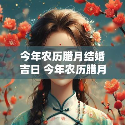 今年农历腊月结婚吉日 今年农历腊月结婚吉日是什么