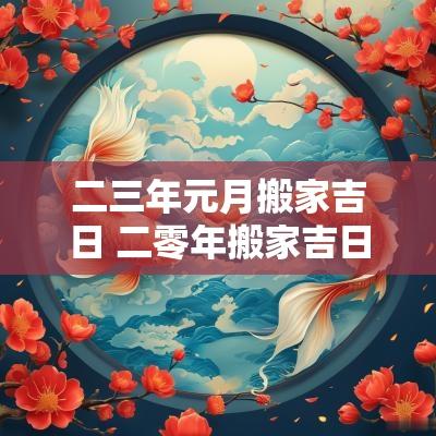 二三年元月搬家吉日 二零年搬家吉日查询大全表