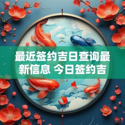 最近签约吉日查询最新信息 今日签约吉时