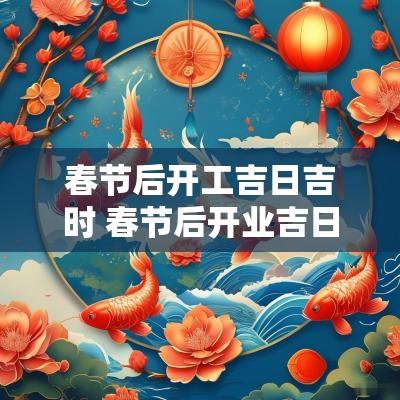 春节后开工吉日吉时 春节后开业吉日2025年