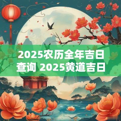 2025农历全年吉日查询 2025黄道吉日农历查询表
