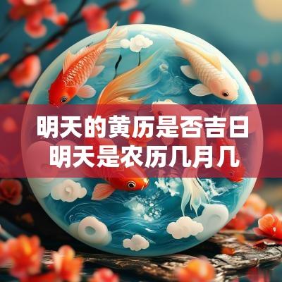 明天的黄历是否吉日 明天是农历几月几日黄历吉日