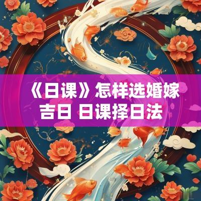 《日课》怎样选婚嫁吉日 日课择日法