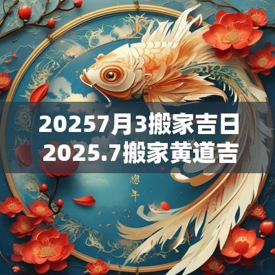 20257月3搬家吉日 2025.7搬家黄道吉日