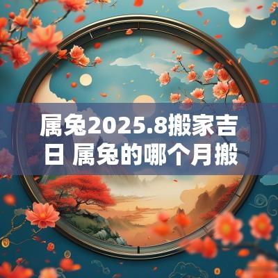 属兔2025.8搬家吉日 属兔的哪个月搬家吉日良辰