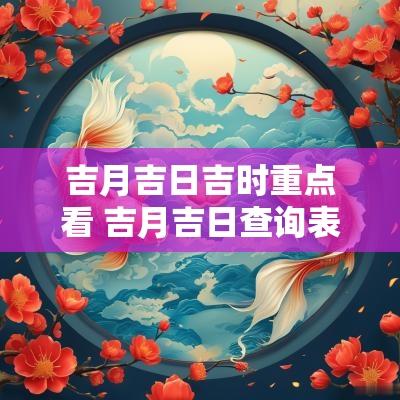 吉月吉日吉时重点看 吉月吉日查询表2025