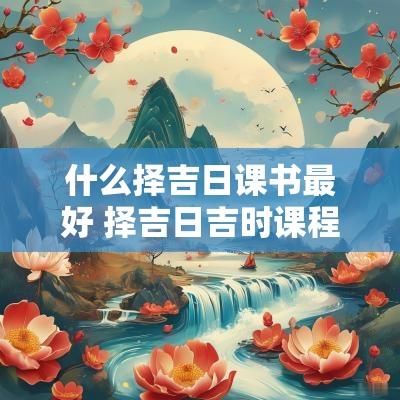 什么择吉日课书最好 择吉日吉时课程