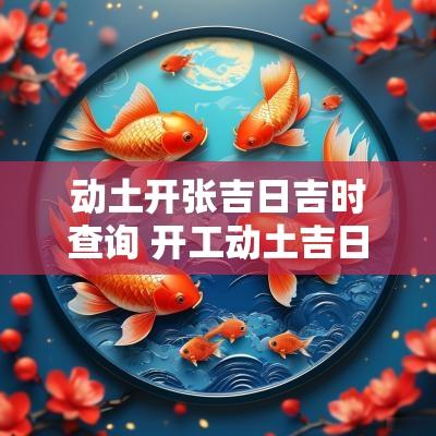 动土开张吉日吉时查询 开工动土吉日吉时在哪查