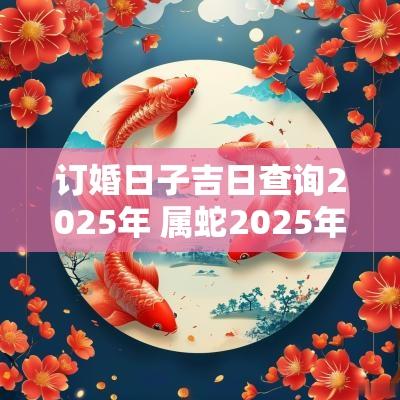 订婚日子吉日查询2025年 属蛇2025年正月订婚哪日好