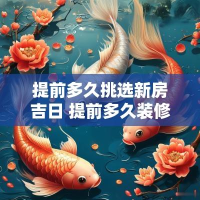 提前多久挑选新房吉日 提前多久装修房子