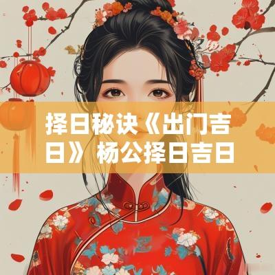 择日秘诀《出门吉日》 杨公择日吉日口诀 择日秘诀《出门吉日》 杨公择日吉日口诀