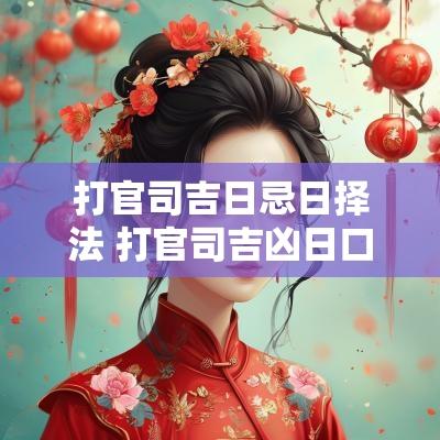 打官司吉日忌日择法 打官司吉凶日口诀