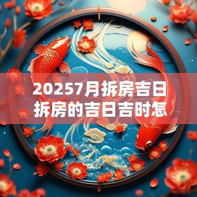 20257月拆房吉日 拆房的吉日吉时怎么找