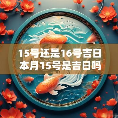 15号还是16号吉日 本月15号是吉日吗