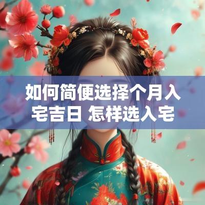 如何简便选择个月入宅吉日 怎样选入宅吉日吉时