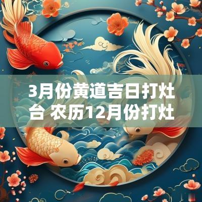 3月份黄道吉日打灶台 农历12月份打灶台黄道吉日