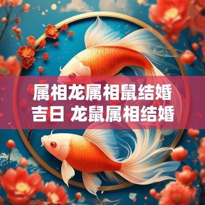 属相龙属相鼠结婚吉日 龙鼠属相结婚的后果