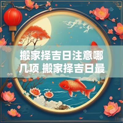 搬家择吉日注意哪几项 搬家择吉日最简单