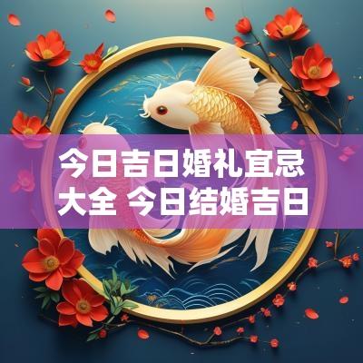 今日吉日婚礼宜忌大全 今日结婚吉日