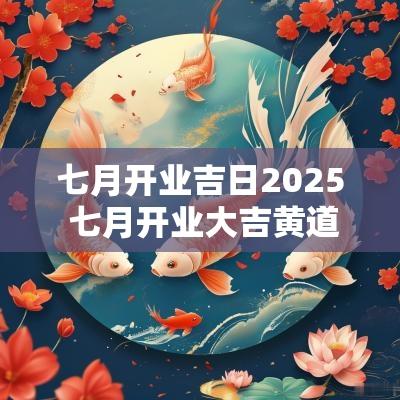 七月开业吉日2025 七月开业大吉黄道吉日