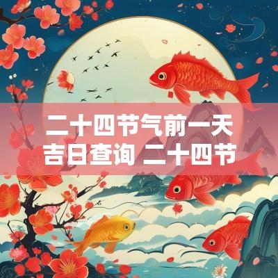 二十四节气前一天吉日查询 二十四节气黄历吉日查询