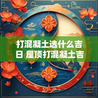 打混凝土选什么吉日 屋顶打混凝土吉日查询