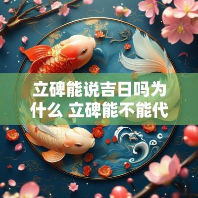 立碑能说吉日吗为什么 立碑能不能代表风水