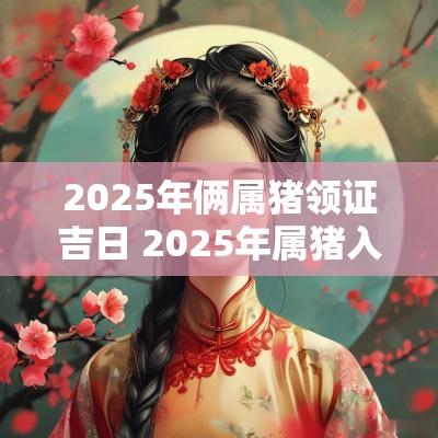 2025年俩属猪领证吉日 2025年属猪入住吉日