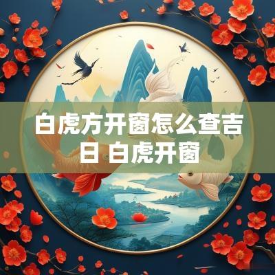 白虎方开窗怎么查吉日 白虎开窗