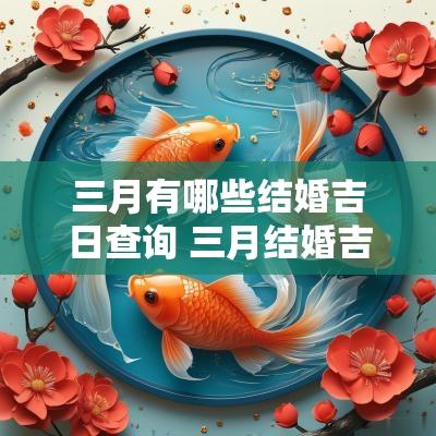 三月有哪些结婚吉日查询 三月结婚吉日一览表