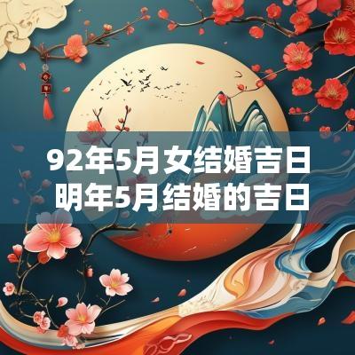 92年5月女结婚吉日 明年5月结婚的吉日