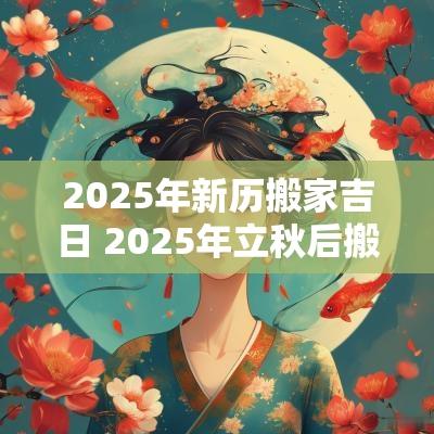 2025年新历搬家吉日 2025年立秋后搬家吉日