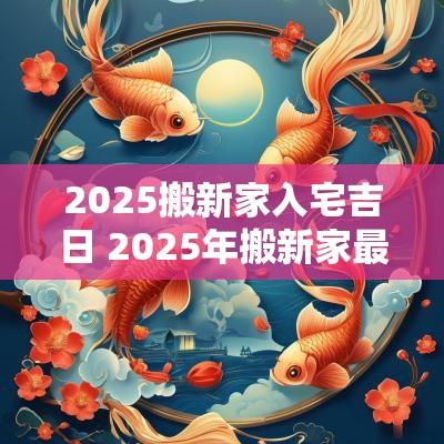 2025搬新家入宅吉日 2025年搬新家最旺吉日表