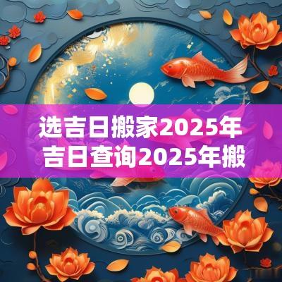 选吉日搬家2025年 吉日查询2025年搬家