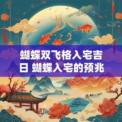 蝴蝶双飞格入宅吉日 蝴蝶入宅的预兆