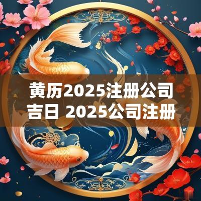 黄历2025注册公司吉日 2025公司注册黄道吉日