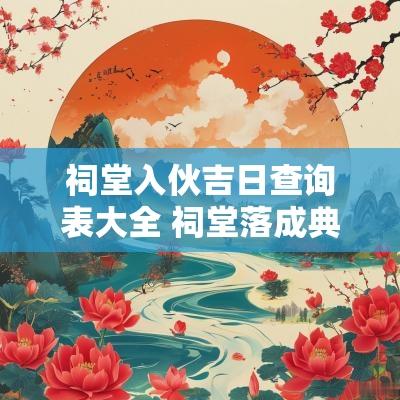 祠堂入伙吉日查询表大全 祠堂落成典礼吉日选择方法