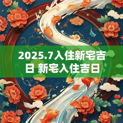 2025.7入住新宅吉日 新宅入住吉日