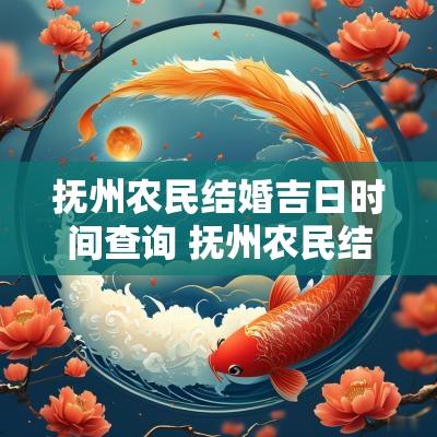 抚州农民结婚吉日时间查询 抚州农民结婚吉日时间