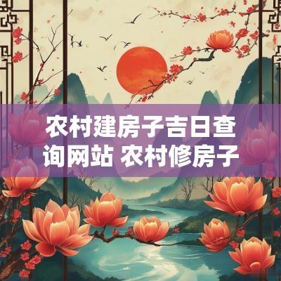农村建房子吉日查询网站 农村修房子吉日查询