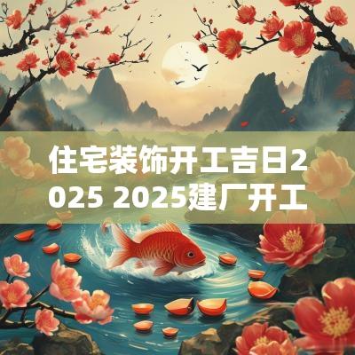 住宅装饰开工吉日2025 2025建厂开工吉日