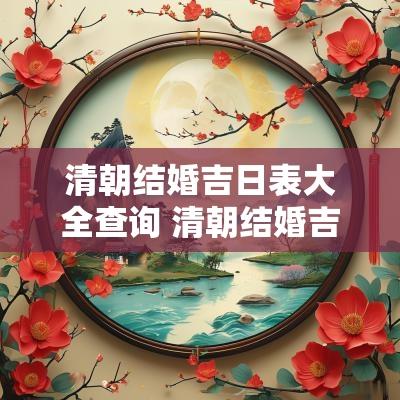 清朝结婚吉日表大全查询 清朝结婚吉日表大全