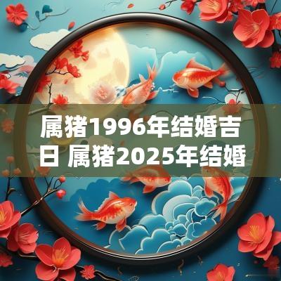 属猪1996年结婚吉日 属猪2025年结婚的吉日