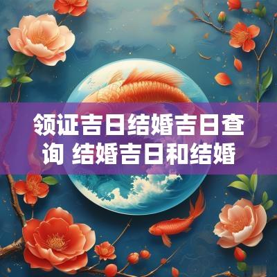领证吉日结婚吉日查询 结婚吉日和结婚领证吉日的区别