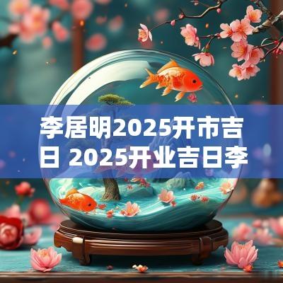 李居明2025开市吉日 2025开业吉日李居明