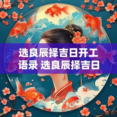 选良辰择吉日开工语录 选良辰择吉日原文