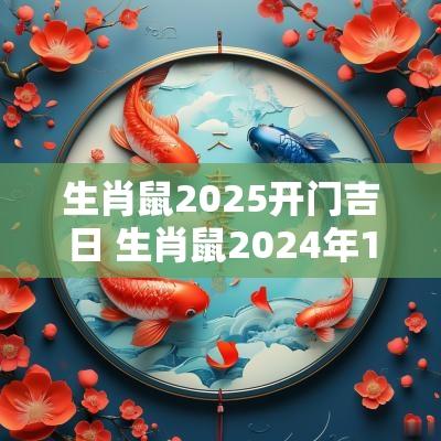 生肖鼠2025开门吉日 生肖鼠2025年1月的黄道吉日