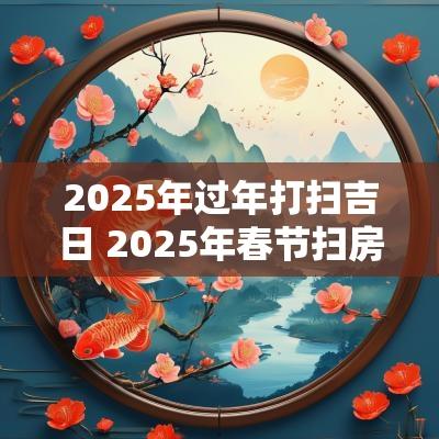 2025年过年打扫吉日 2025年春节扫房子吉日